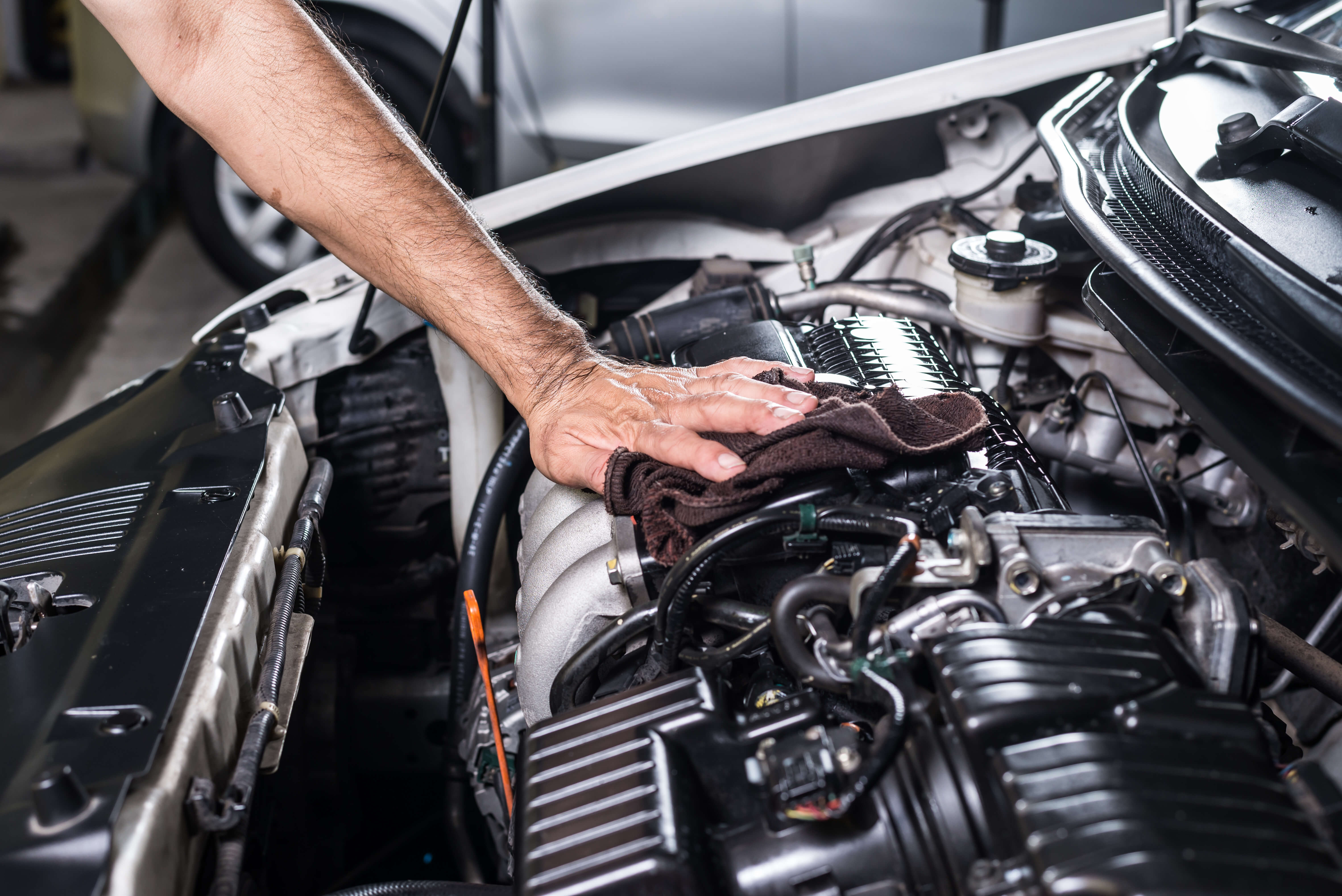 Cleaning car engine