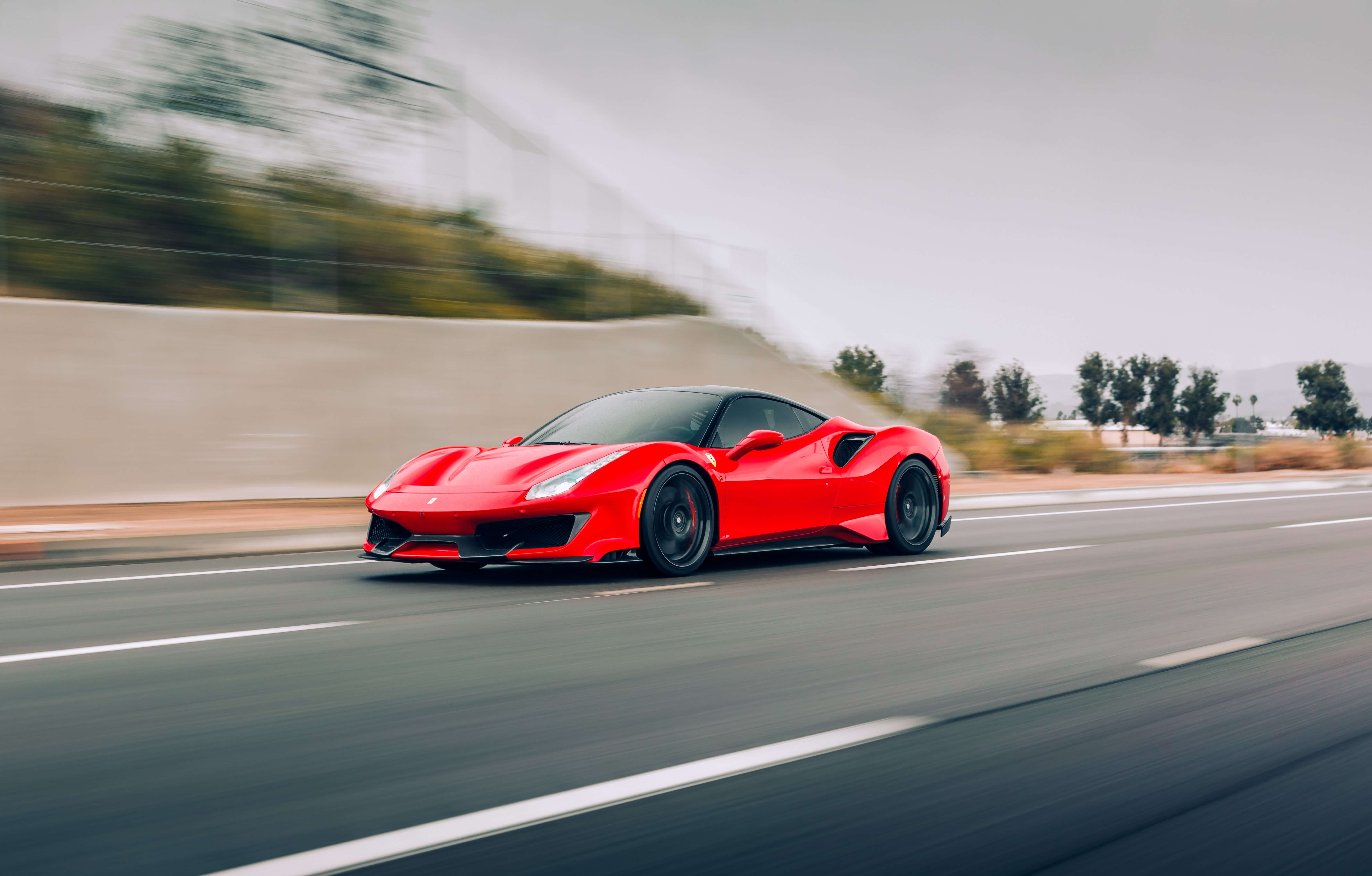 Sports car on road