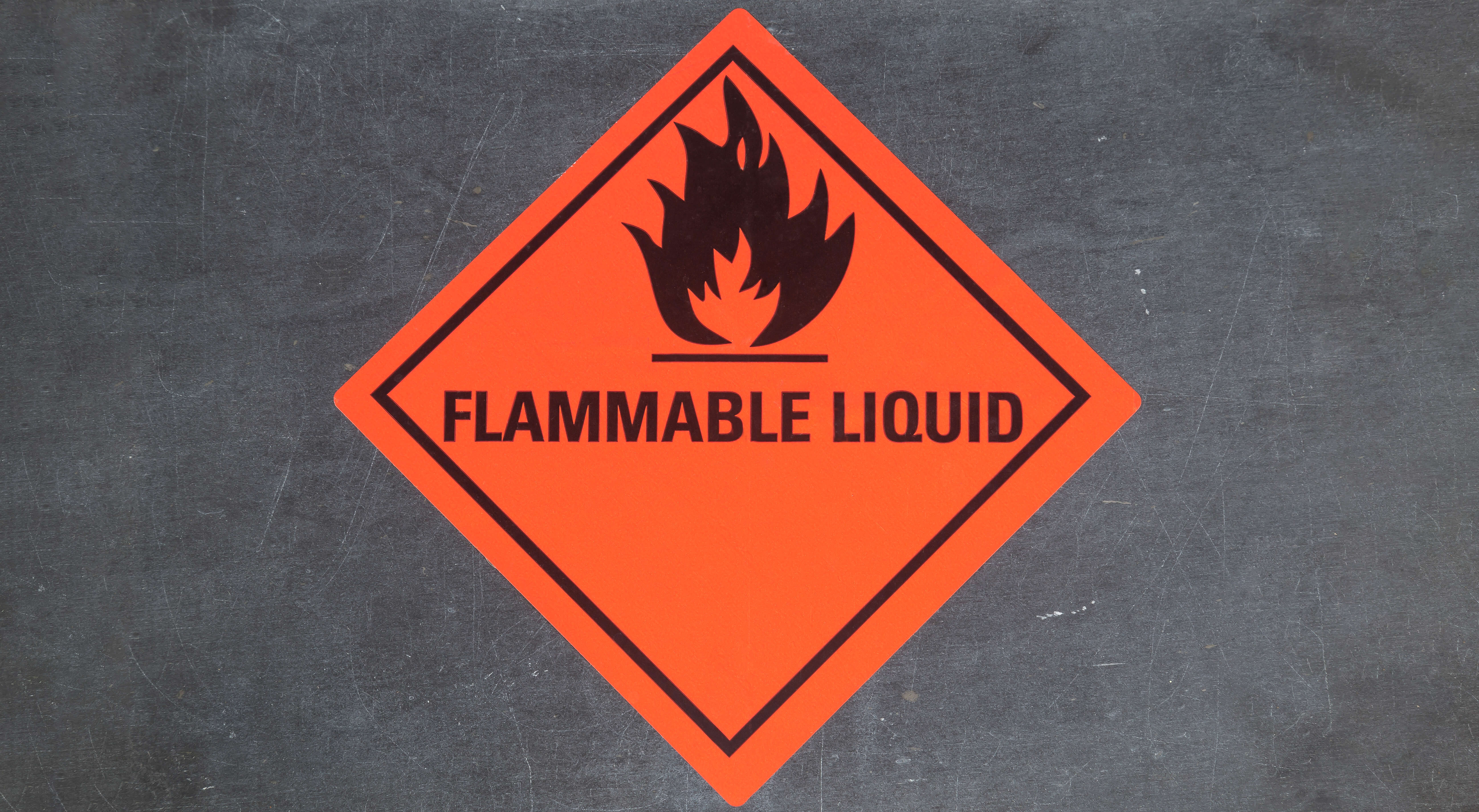 Flammable liquid sign