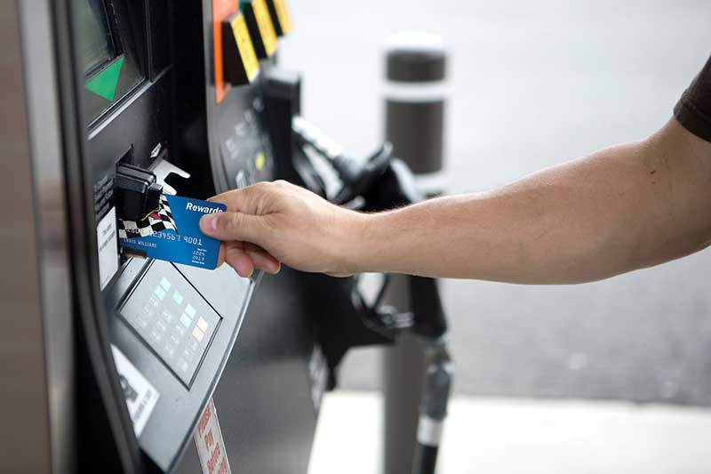 rewards credit card at Sunoco pump