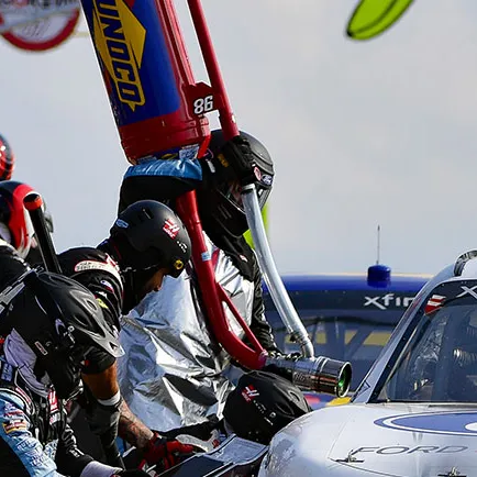 Sunoco pit stop with branded fuel can