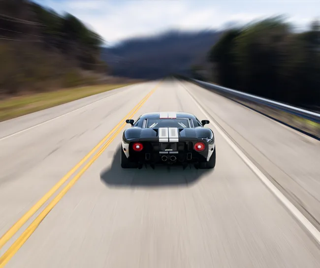 Racecar driving on highway